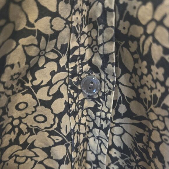 Calvin Klein Vintage Cotton Floral Short Sleeve Button Down  Shirt SZ 4 - Picture 7 of 8